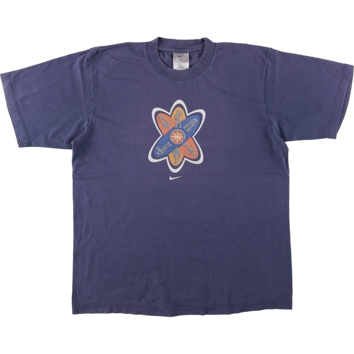 00'S Nike Logo T-shirt, Men's L size cotton navy blue type Vintage Second Hand