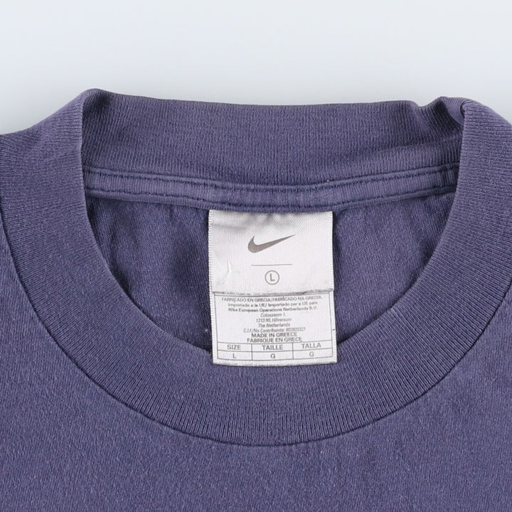 00'S Nike Logo T-shirt, Men's L size cotton navy blue type Vintage Second Hand
