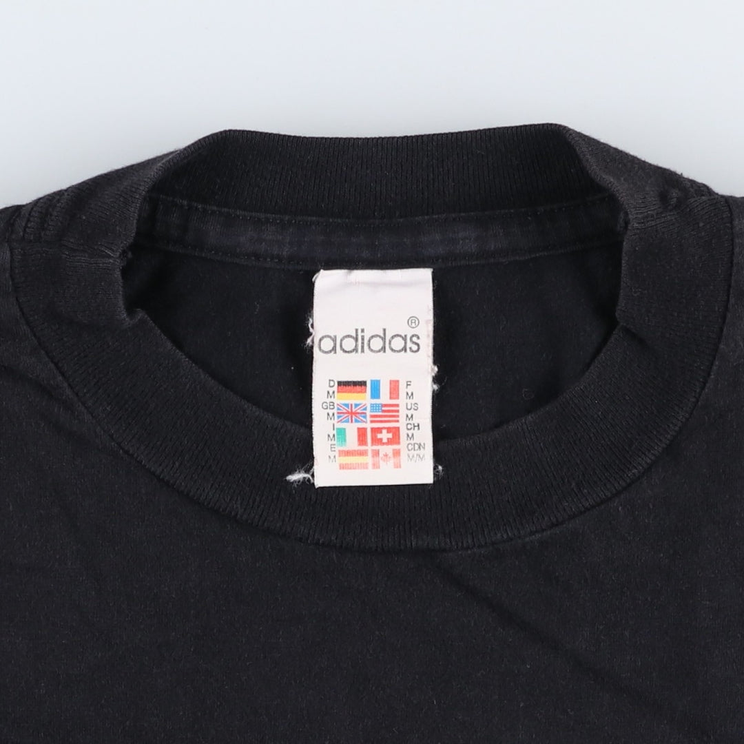 Adidas sports print t-shirt, men's size M (approx.) cotton black type Vintage Second Hand