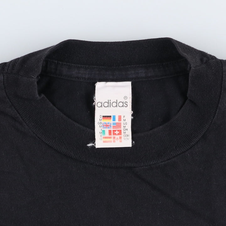 Adidas sports print t-shirt, men's size M (approx.) cotton black type Vintage Second Hand