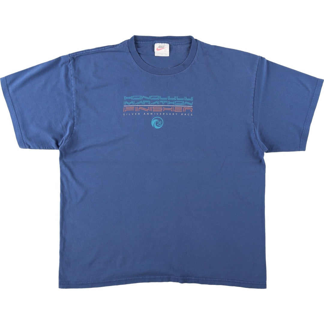 90'S Nike sports t-shirt, made in USA, men's size L equivalent, vintage. cotton blue type Vintage Second Hand