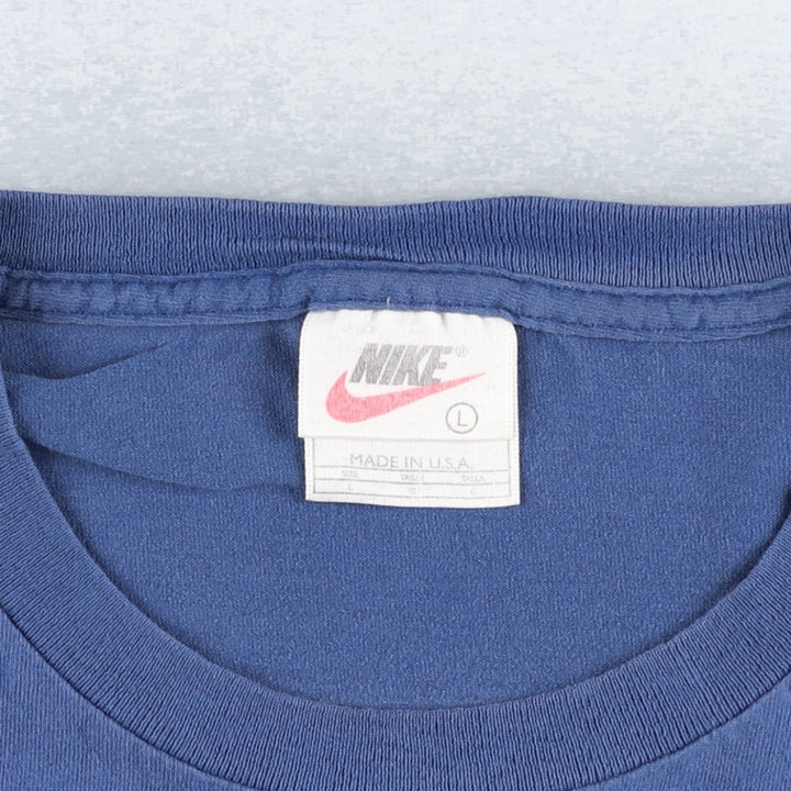 90'S Nike sports t-shirt, made in USA, men's size L equivalent, vintage. cotton blue type Vintage Second Hand