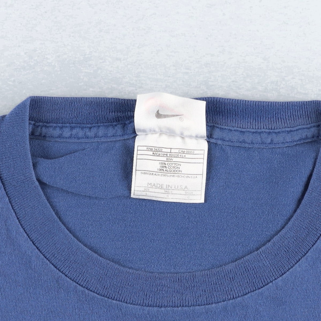 90'S Nike sports t-shirt, made in USA, men's size L equivalent, vintage. cotton blue type Vintage Second Hand