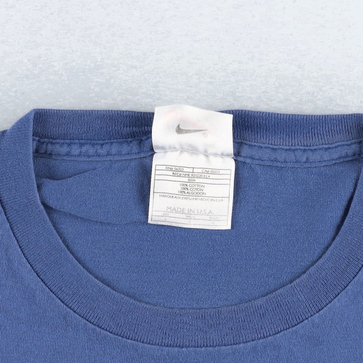 90'S Nike sports t-shirt, made in USA, men's size L equivalent, vintage. cotton blue type Vintage Second Hand
