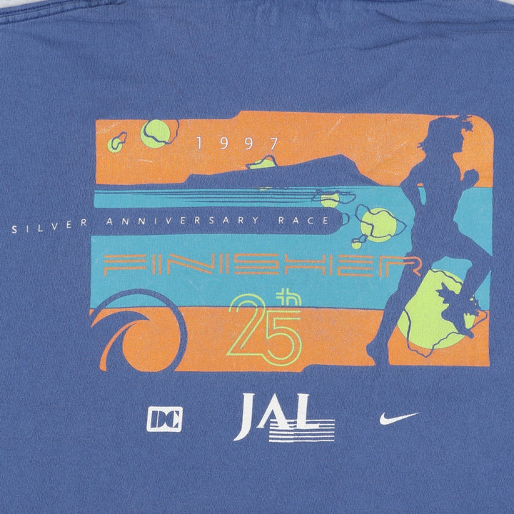 90'S Nike sports t-shirt, made in USA, men's size L equivalent, vintage. cotton blue type Vintage Second Hand