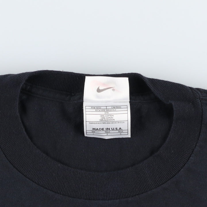 90'S Nike Sports Print T-Shirt Made in USA Men's L Size Vintage cotton black type Vintage Second Hand