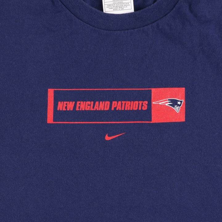 90s-00'S Nike Team Logo T-Shirt, Made in USA, Men's Size XL (approx.), NFL New England Patriots, Vintage. cotton navy blue type Vintage Second Hand