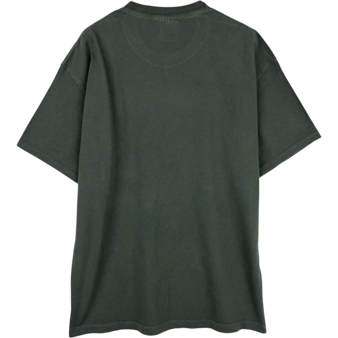 2000'S Murina Print T-Shirt, Made in USA, Men's XL equivalent. cotton dark green Vintage Second Hand