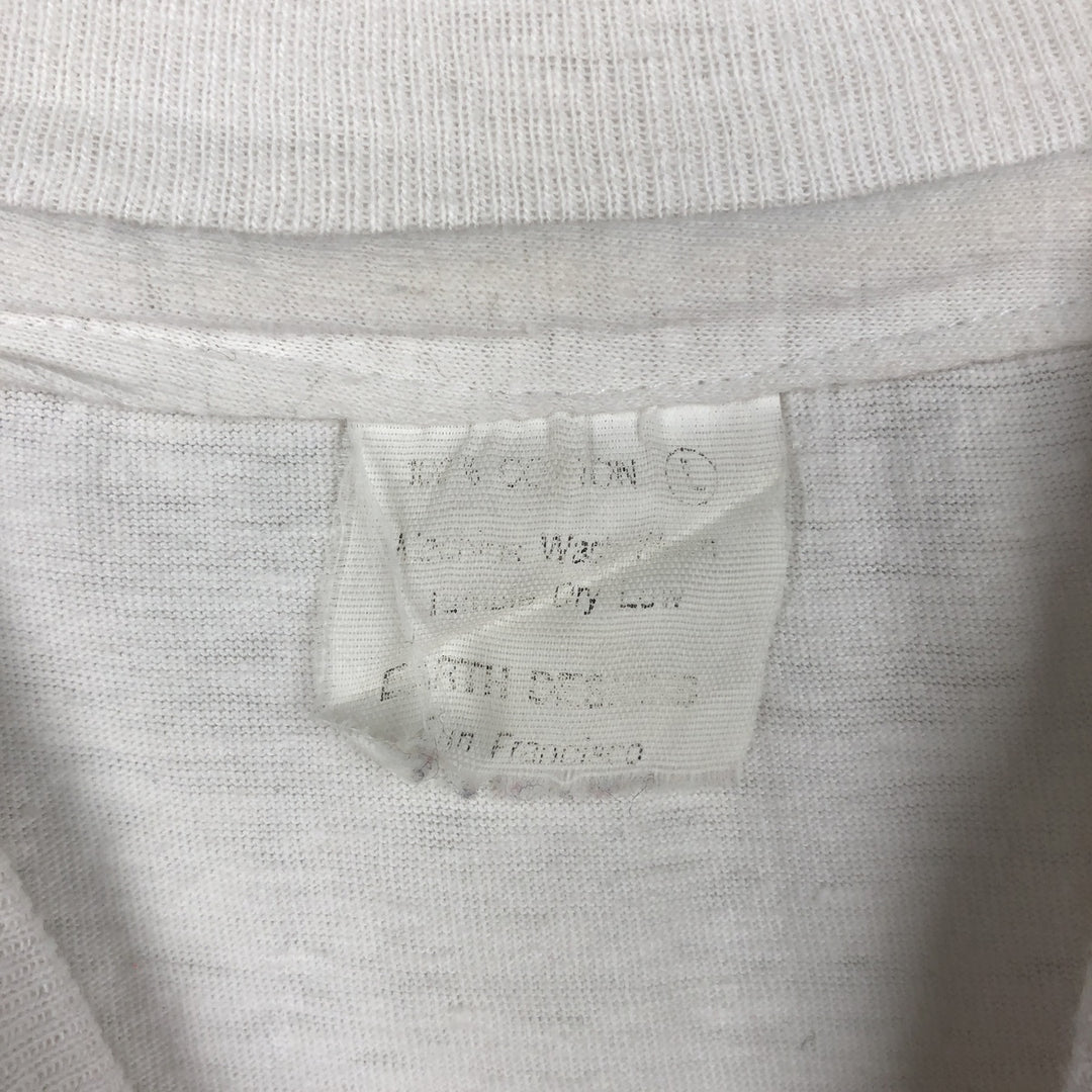 90'S Peace Sign Print T-Shirt, Men's Size L (approx.), Vintage cotton white type Vintage Second Hand