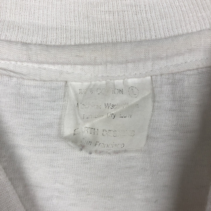 90'S Peace Sign Print T-Shirt, Men's Size L (approx.), Vintage cotton white type Vintage Second Hand