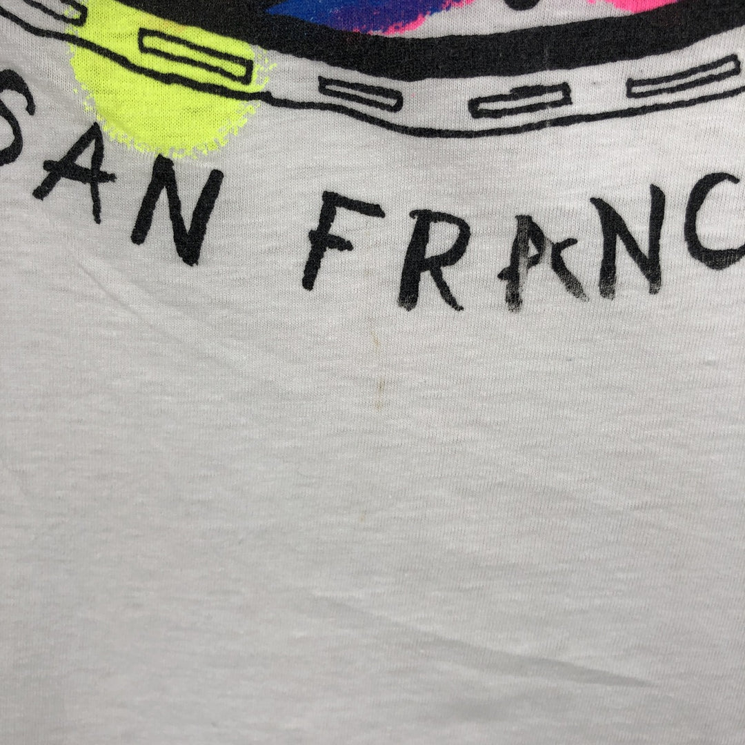 90'S Peace Sign Print T-Shirt, Men's Size L (approx.), Vintage cotton white type Vintage Second Hand