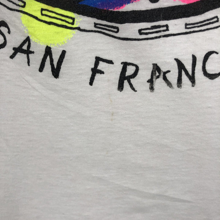 90'S Peace Sign Print T-Shirt, Men's Size L (approx.), Vintage cotton white type Vintage Second Hand