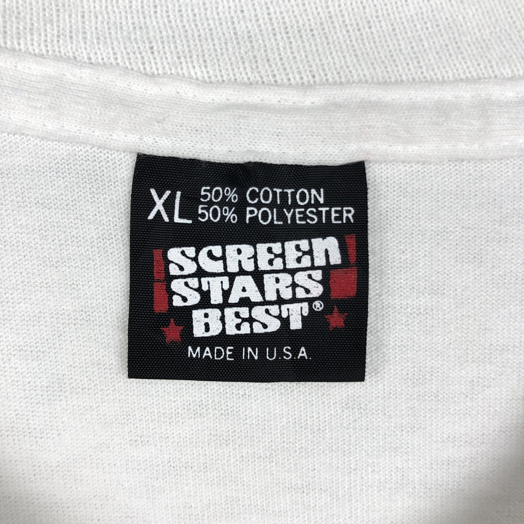 Screen Stars printed T-shirt, made in USA, men's size XL equivalent, vintage. cotton white type Vintage Second Hand