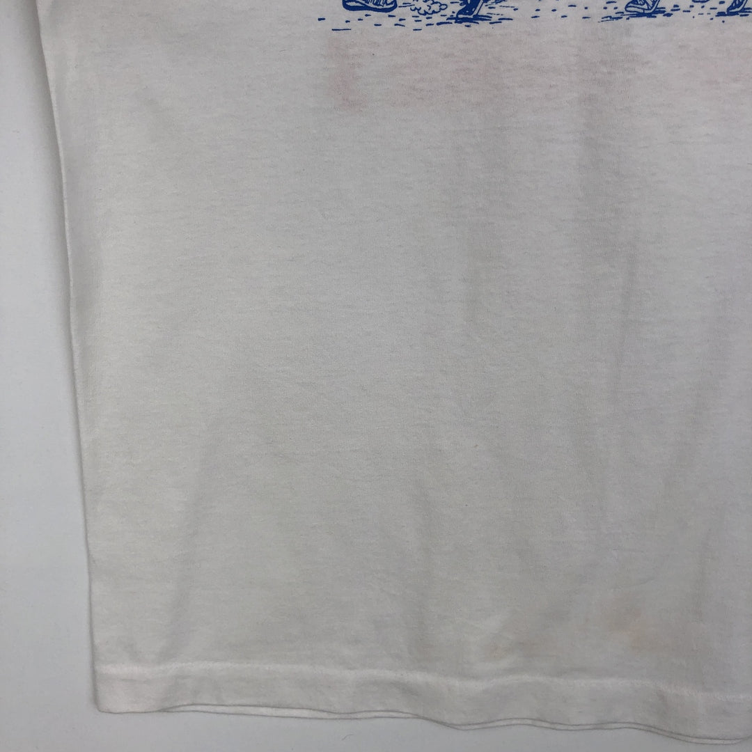 Screen Stars printed T-shirt, made in USA, men's size XL equivalent, vintage. cotton white type Vintage Second Hand