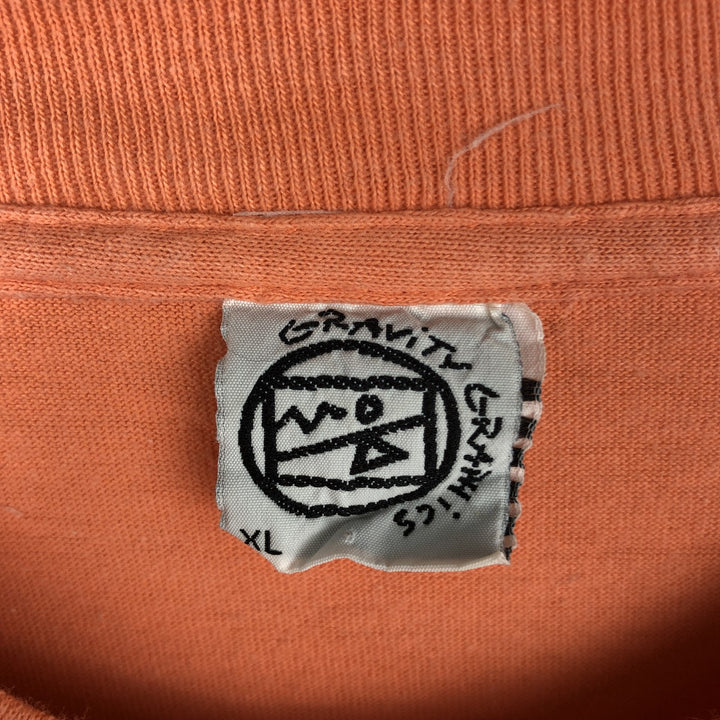 GRAVITY GRAPHICS Whale Pattern Print T-Shirt, Made in USA, Men's XL (equivalent), Vintage cotton coral Vintage Second Hand