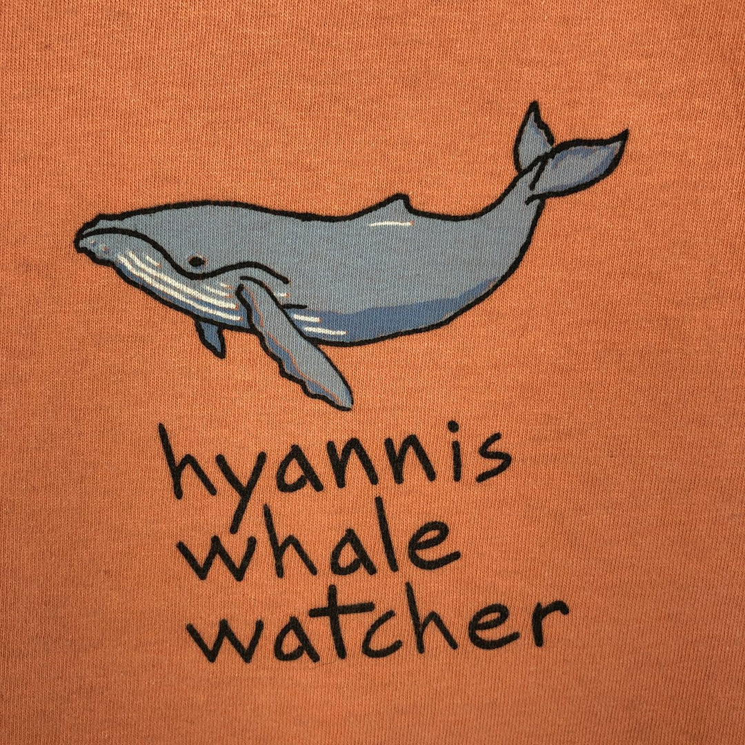 GRAVITY GRAPHICS Whale Pattern Print T-Shirt, Made in USA, Men's XL (equivalent), Vintage cotton coral Vintage Second Hand