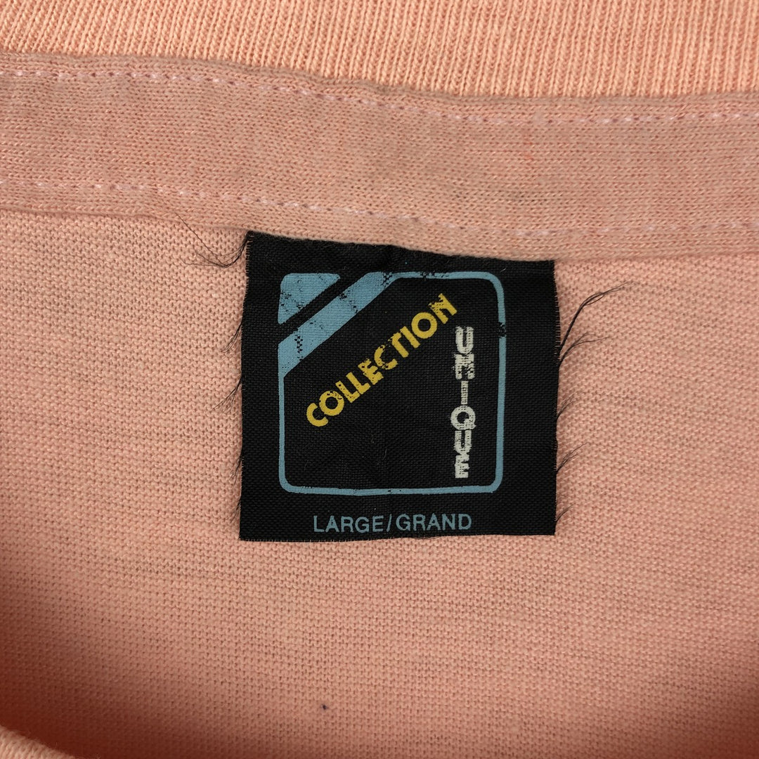 ~90'S COLLECTION UNIQUE Penguin Pattern Print T-Shirt, Made in Canada, Men's Size L (approx.), Vintage cotton coral Vintage Second Hand