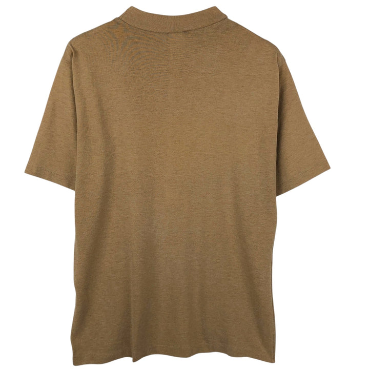 ~90'S nit bit Harper's BAZZAR mock neck advertising T-shirt, men's size L equivalent, vintage. polyester beige type brown Vintage Second Hand