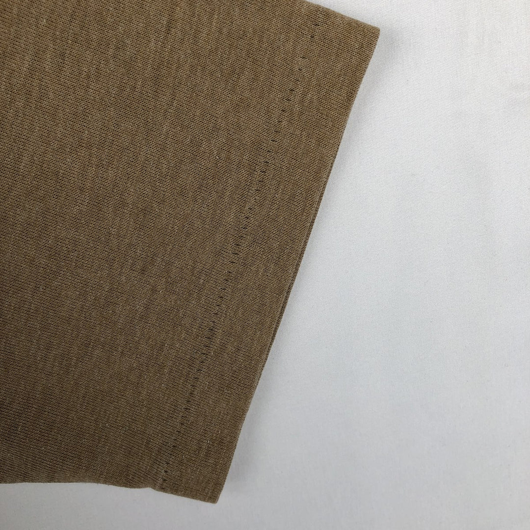 ~90'S nit bit Harper's BAZZAR mock neck advertising T-shirt, men's size L equivalent, vintage. polyester beige type brown Vintage Second Hand
