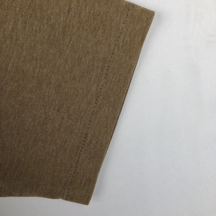 ~90'S nit bit Harper's BAZZAR mock neck advertising T-shirt, men's size L equivalent, vintage. polyester beige type brown Vintage Second Hand