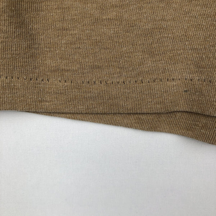 ~90'S nit bit Harper's BAZZAR mock neck advertising T-shirt, men's size L equivalent, vintage. polyester beige type brown Vintage Second Hand