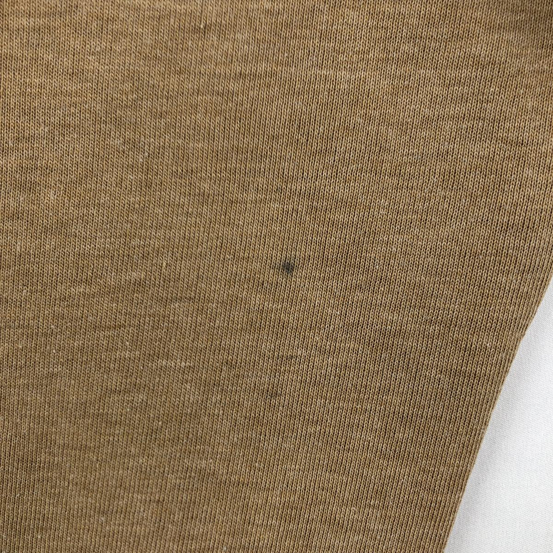 ~90'S nit bit Harper's BAZZAR mock neck advertising T-shirt, men's size L equivalent, vintage. polyester beige type brown Vintage Second Hand