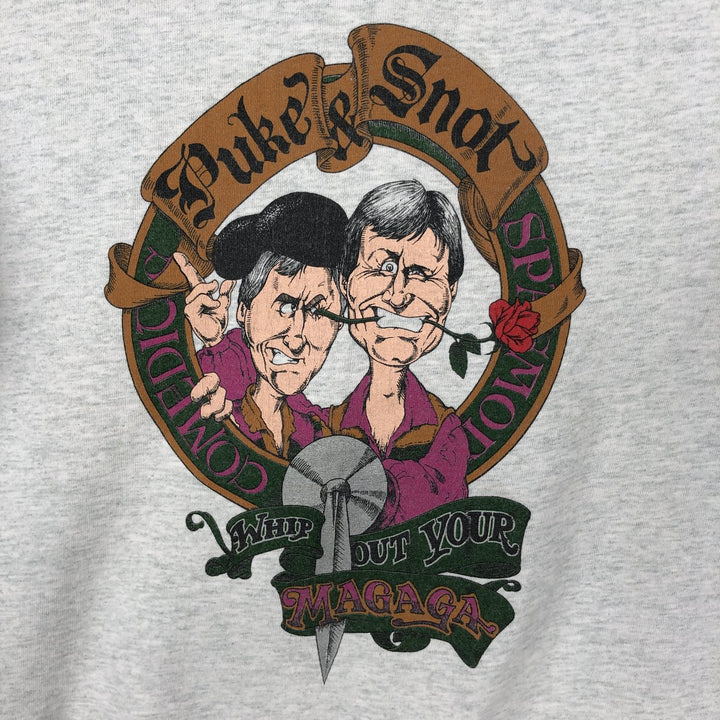 90'S Fruit of the Loom PUKE and SNOT Print T-Shirt, Made in USA, Men's Size L (approx.), Vintage cotton gray type Vintage Second Hand