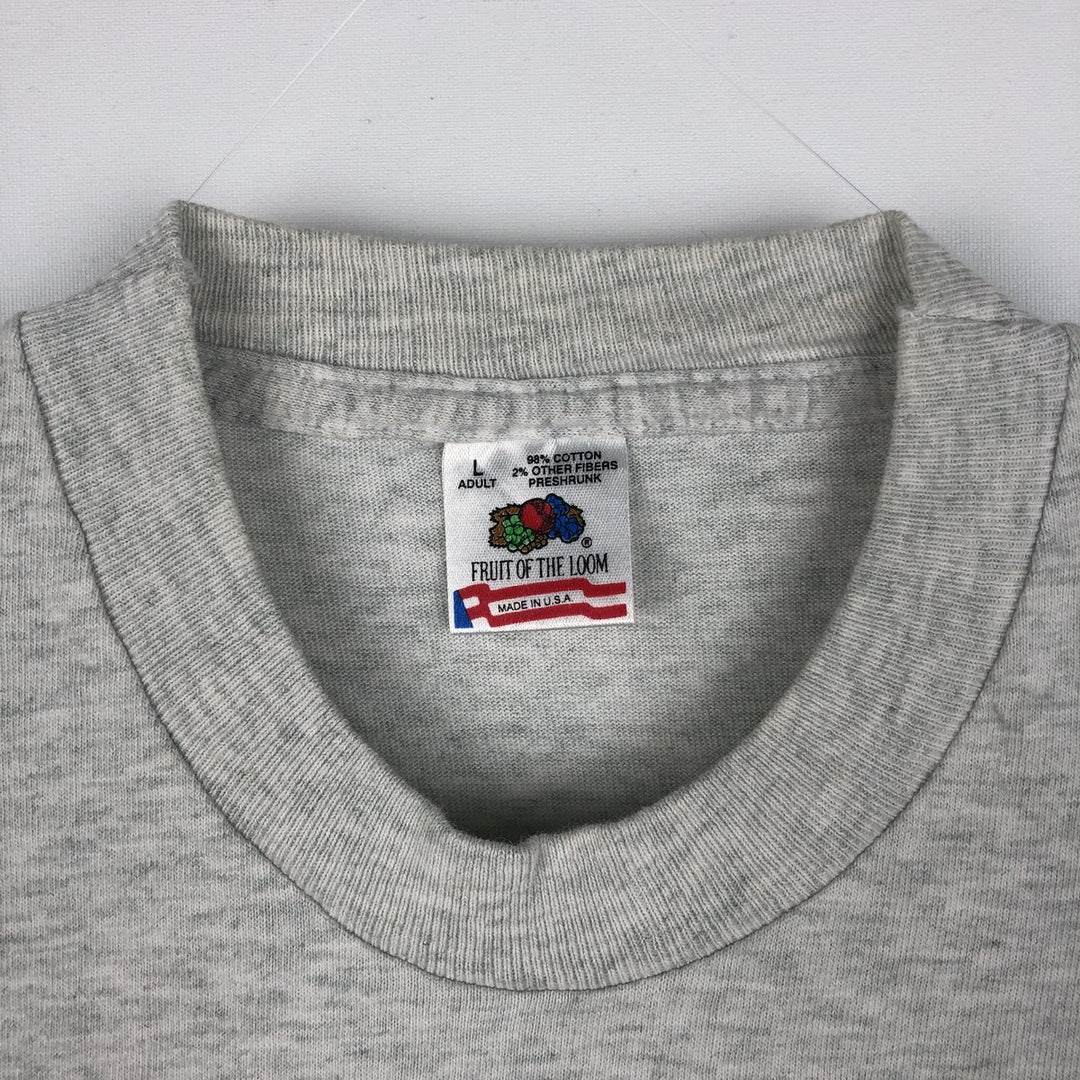 90'S Fruit of the Loom PUKE and SNOT Print T-Shirt, Made in USA, Men's Size L (approx.), Vintage cotton gray type Vintage Second Hand