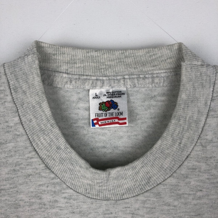 90'S Fruit of the Loom PUKE and SNOT Print T-Shirt, Made in USA, Men's Size L (approx.), Vintage cotton gray type Vintage Second Hand