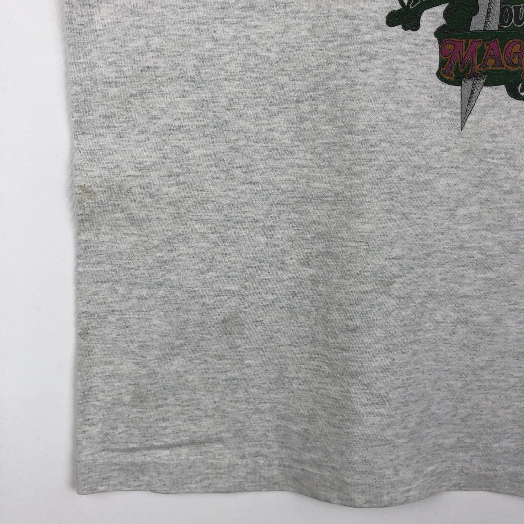 90'S Fruit of the Loom PUKE and SNOT Print T-Shirt, Made in USA, Men's Size L (approx.), Vintage cotton gray type Vintage Second Hand