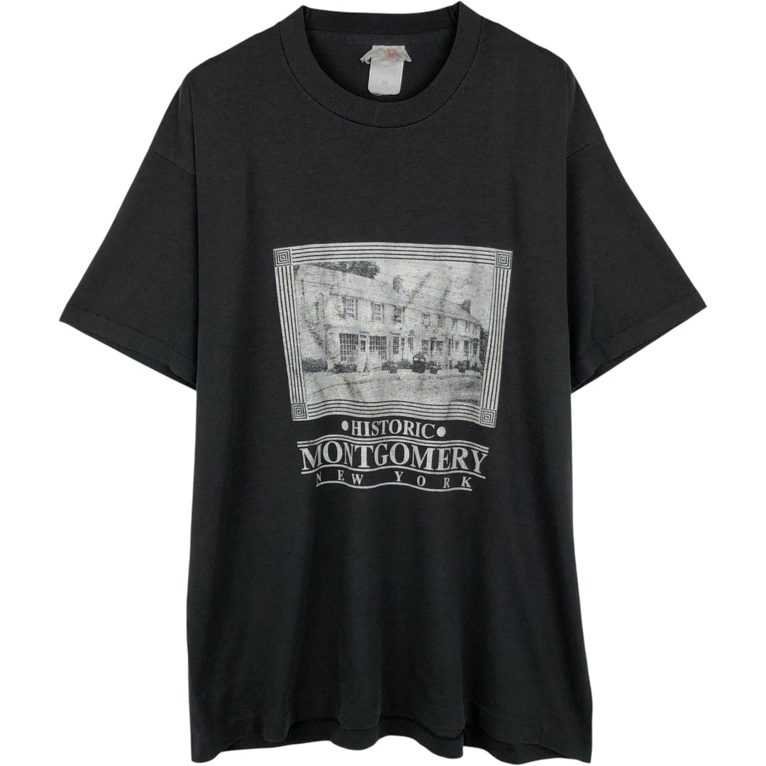 Photo T-shirt, Made in Canada, Men's XL equivalent, Vintage cotton black type Vintage Second Hand
