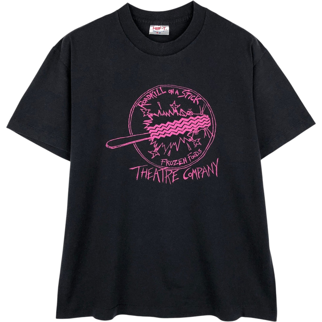 80s-90'S TEE JAYS HEF-T Print T-Shirt, Made in USA, Men's Size L (Equivalent), Vintage polyester black type Vintage Second Hand
