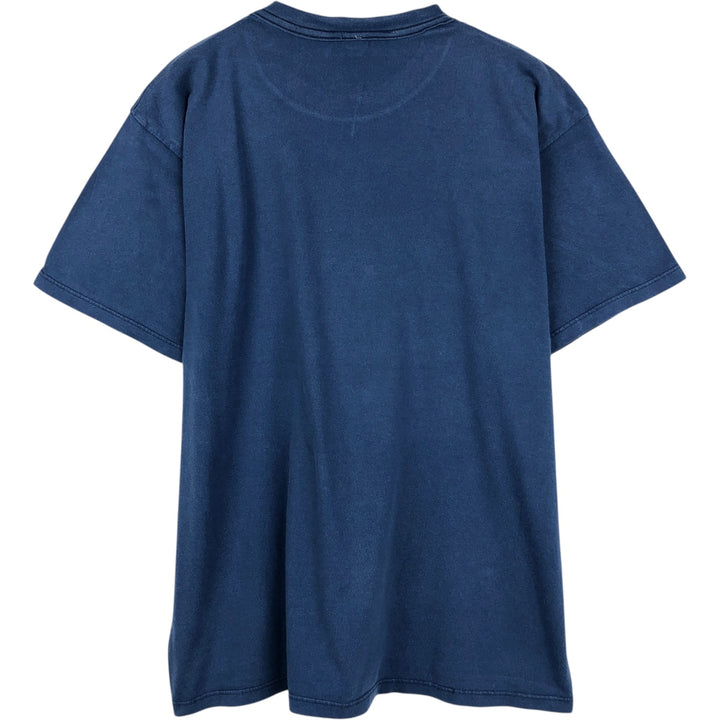 JACQUARD Print T-Shirt, Made in France, Men's XL (approx.) cotton Navy blue Vintage Second Hand