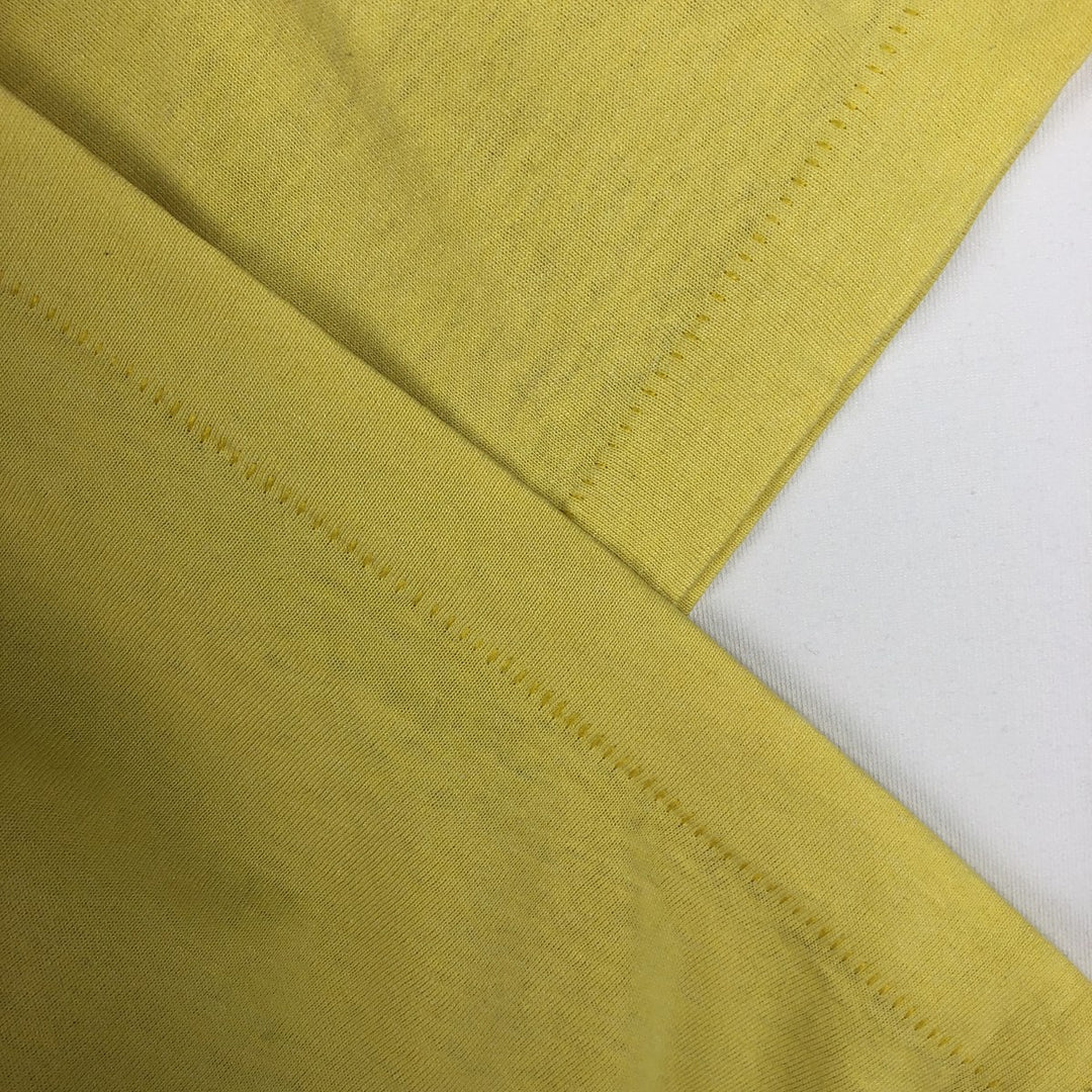 Vintage printed T-shirt, size L for men cotton lemon yellow Vintage Second Hand