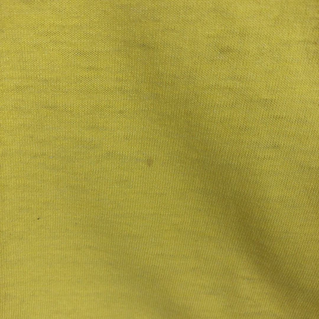 Vintage printed T-shirt, size L for men cotton lemon yellow Vintage Second Hand
