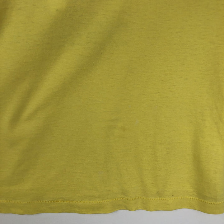 Vintage printed T-shirt, size L for men cotton lemon yellow Vintage Second Hand