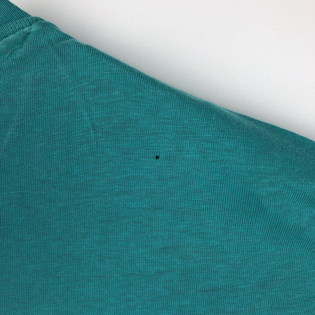80'S Hanes FAMOUS POTATOES Print T-Shirt, Made in USA, Men's Size XL (approx.) cotton turquoise blue Vintage Second Hand