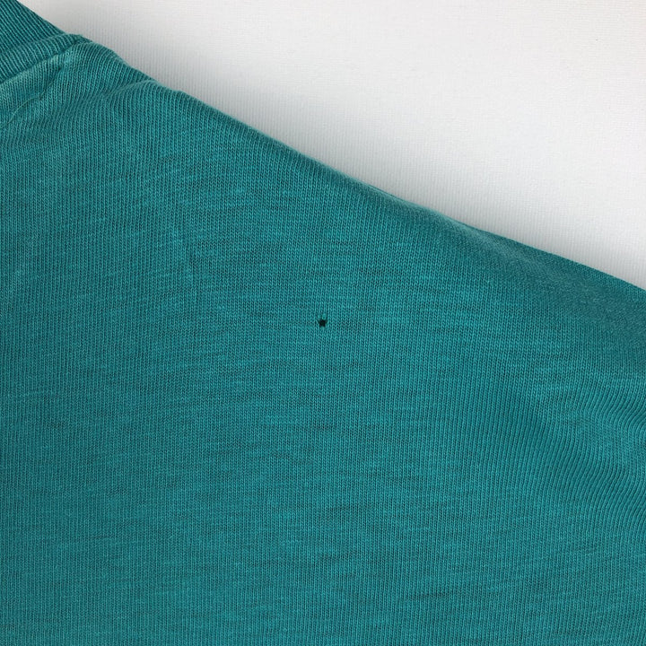 80'S Hanes FAMOUS POTATOES Print T-Shirt, Made in USA, Men's Size XL (approx.) cotton turquoise blue Vintage Second Hand