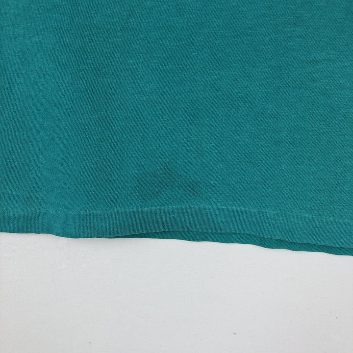 80'S Hanes FAMOUS POTATOES Print T-Shirt, Made in USA, Men's Size XL (approx.) cotton turquoise blue Vintage Second Hand