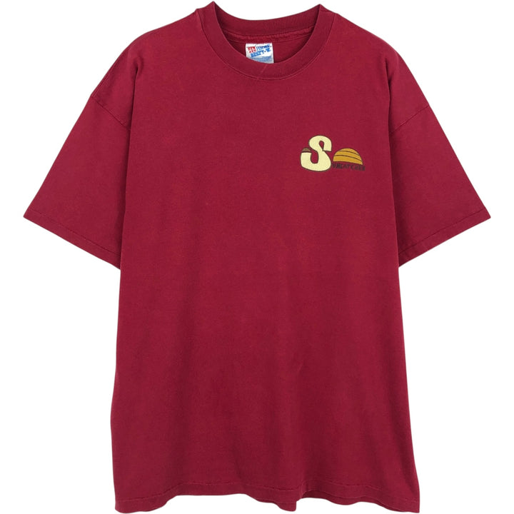 90'S Hanes BEEFY-T Printed T-shirt Made in USA Men's XL Vintage cotton wine-red Vintage Second Hand