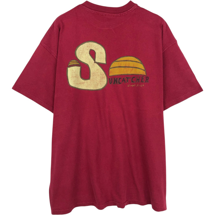 90'S Hanes BEEFY-T Printed T-shirt Made in USA Men's XL Vintage cotton wine-red Vintage Second Hand
