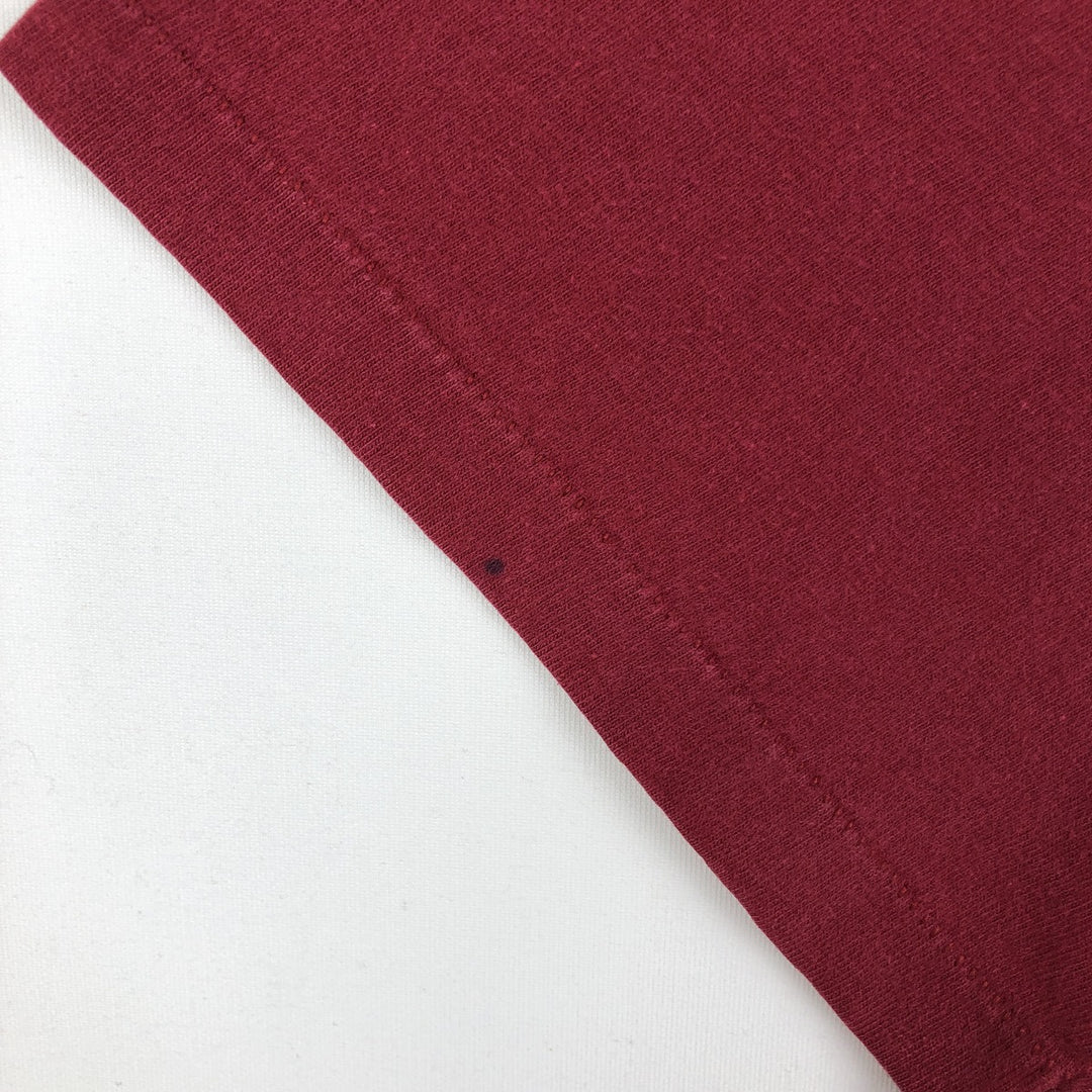 90'S Hanes BEEFY-T Printed T-shirt Made in USA Men's XL Vintage cotton wine-red Vintage Second Hand