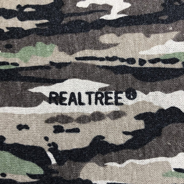 ~90'S SPARTAN Camouflage Pattern Real Tree Camo Pocket T-Shirt, Made in USA, Men's Size M (Equivalent), Vintage polyester Khaki type brown Vintage Second Hand