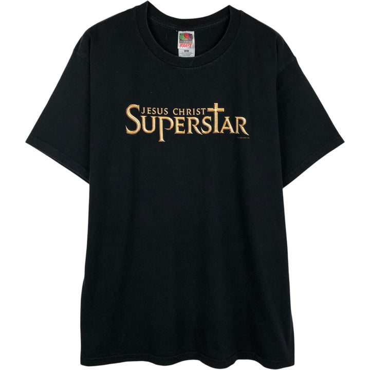 2000'S Fruit of the Loom JESUS CHRIST SUPERSTAR Print T-Shirt, Men's Size L (approx.) cotton black type Vintage Second Hand