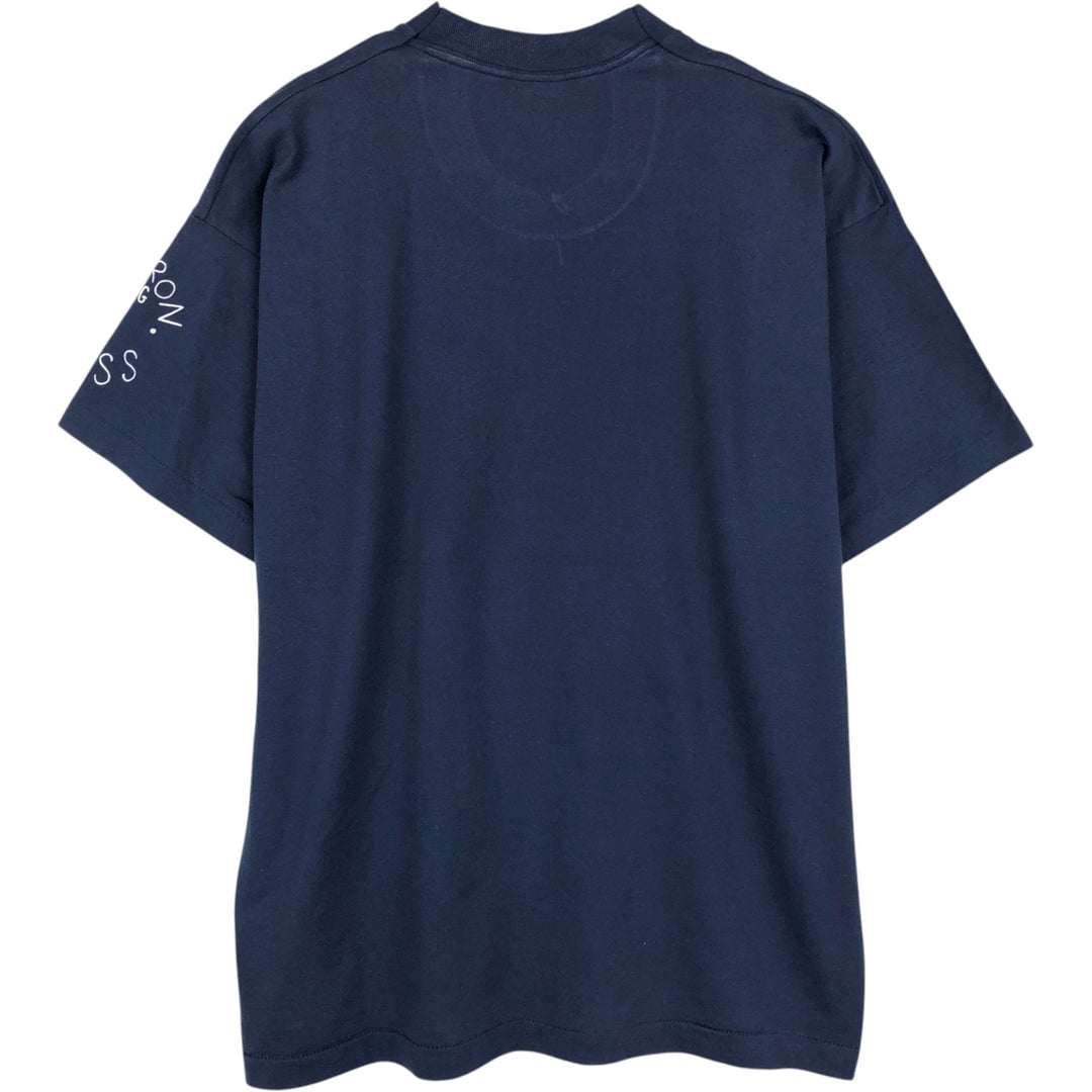90'S Fruit of the Loom printed T-shirt, made in the USA, men's XL size, vintage cotton navy blue type Vintage Second Hand