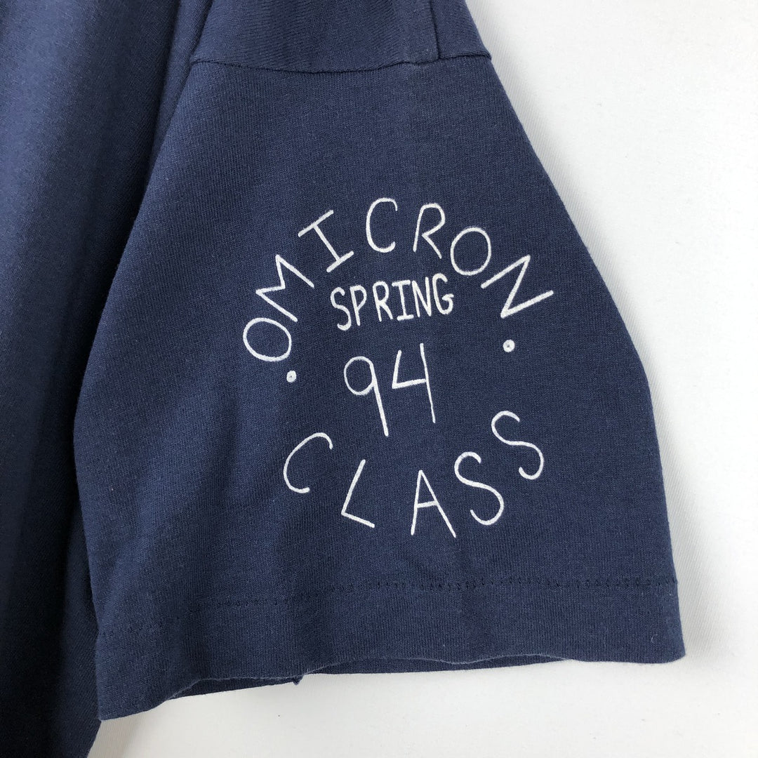 90'S Fruit of the Loom printed T-shirt, made in the USA, men's XL size, vintage cotton navy blue type Vintage Second Hand