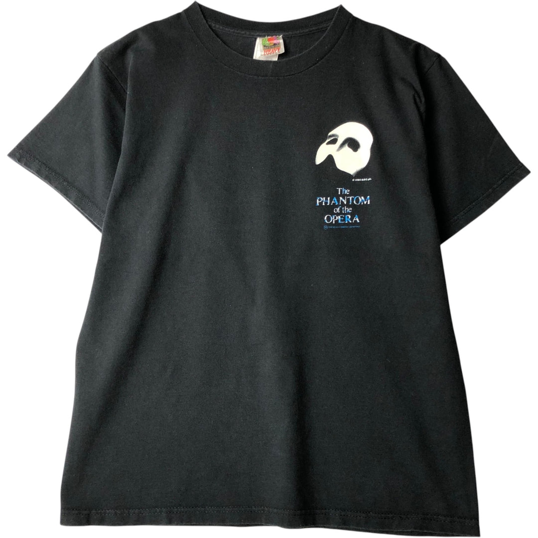 80'S Fruit of the Loom The Phantom of the Opera print T-shirt, men's size L equivalent, vintage. cotton black type Vintage Second Hand