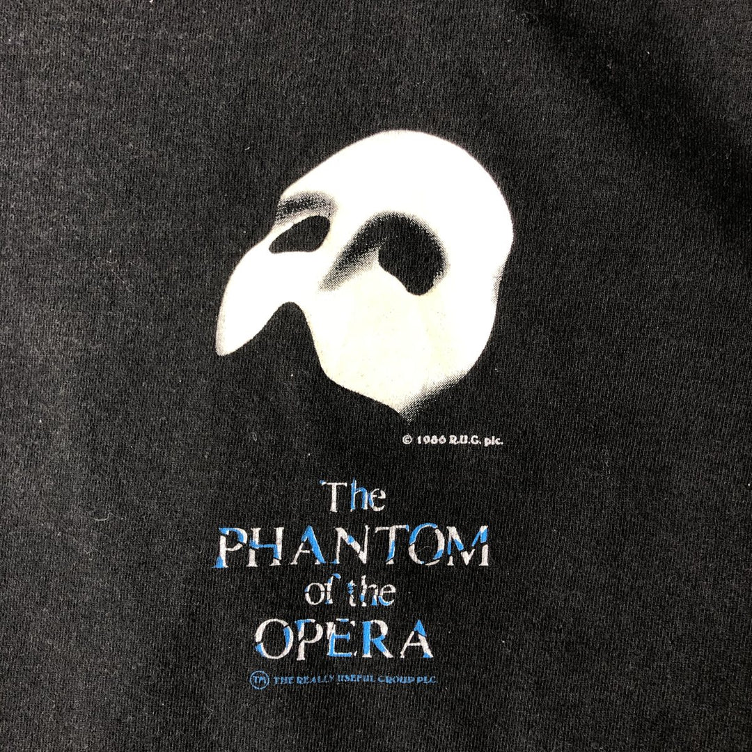 80'S Fruit of the Loom The Phantom of the Opera print T-shirt, men's size L equivalent, vintage. cotton black type Vintage Second Hand