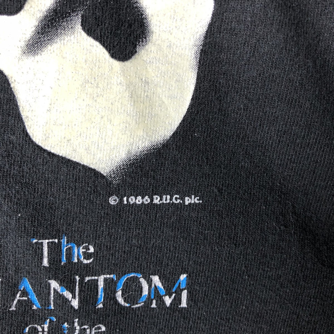 80'S Fruit of the Loom The Phantom of the Opera print T-shirt, men's size L equivalent, vintage. cotton black type Vintage Second Hand