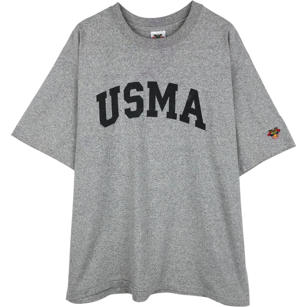 1990'S USMA (United States Military Academy) College T-shirt, Men's XL equivalent, Vintage cotton gray type Vintage Second Hand
